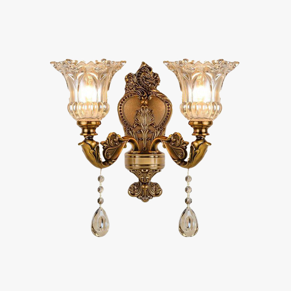 Lampă de perete Calixo Vintage Floral / Sticlă Auriu