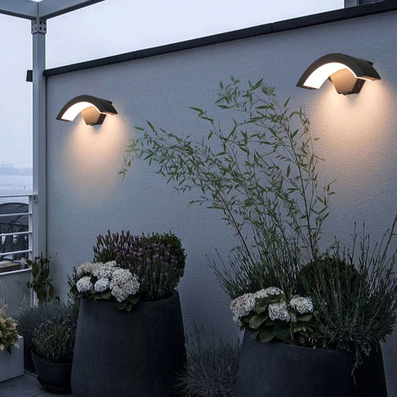 Lampă de Perete Alvyn Arc Nordic Impermeabilă LED Exterior Negru