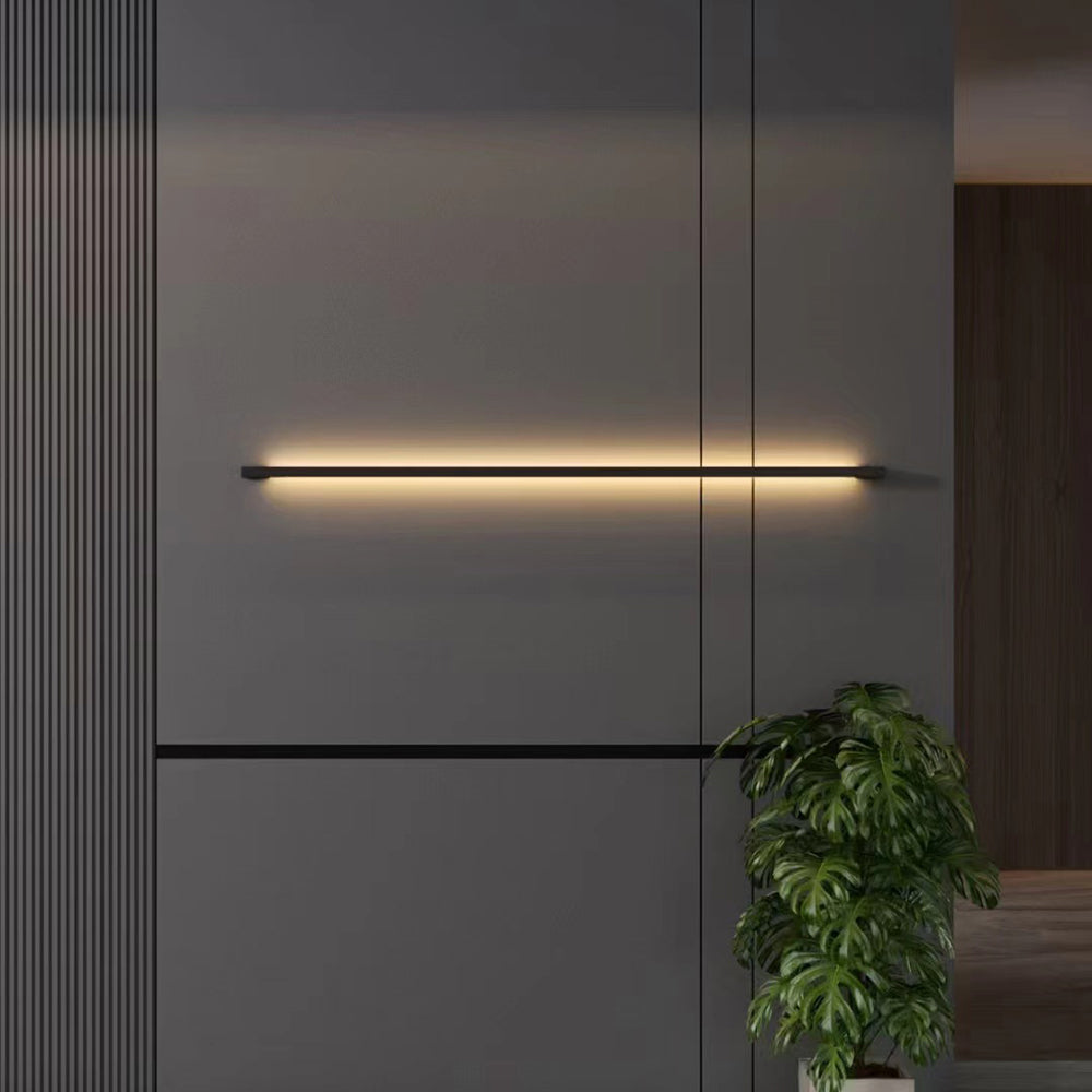 Lampă de perete LED Evoa modernă, subțire, liniară, neagră