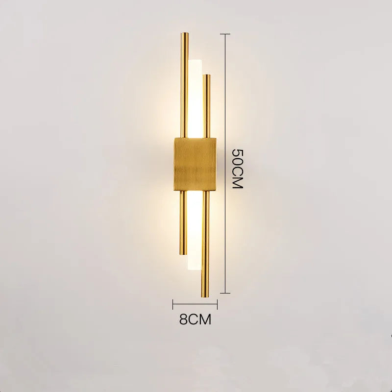 Aplică de perete LED Nariq Modern Bar, Negru/Auriu