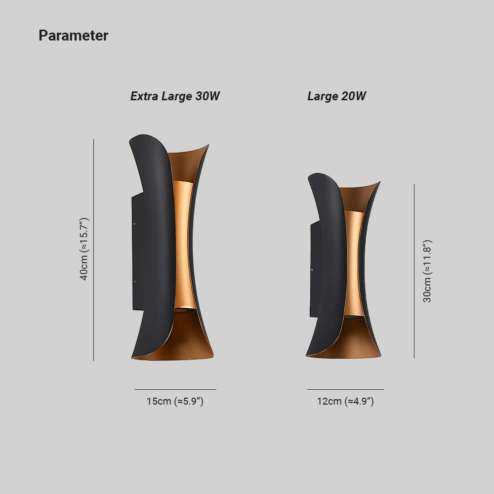 Lampă de Perete LED Calyxor Curvată pentru Exterior