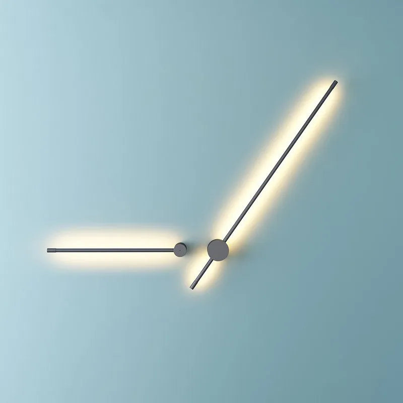 Ravel Lampă de perete liniară rotativă minimalistă de interior, Negru