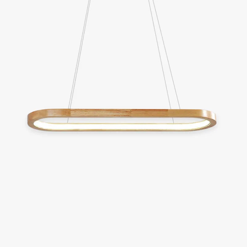 Lampă suspendată ovală modernă din lemn Lyraen