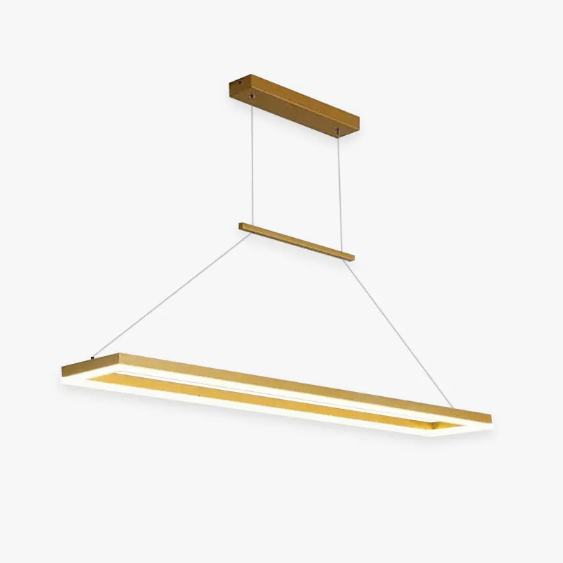 Lustră suspendată modernă dreptunghiulară Nexil, Auriu/Maro Cafea