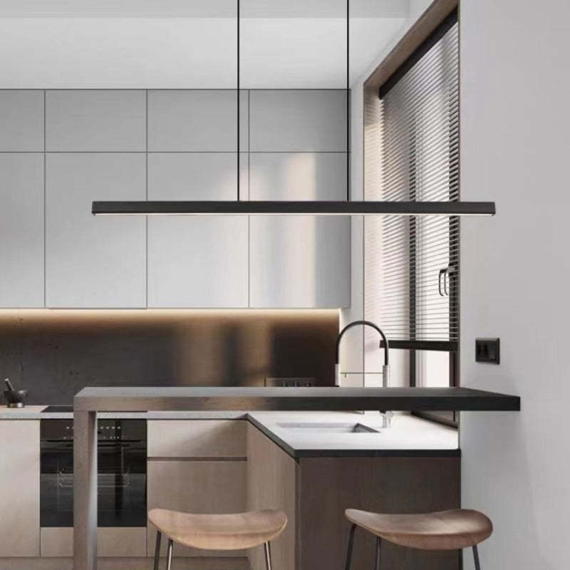 Lerin Suspensie LED Liniară Modernă Negru/Maro