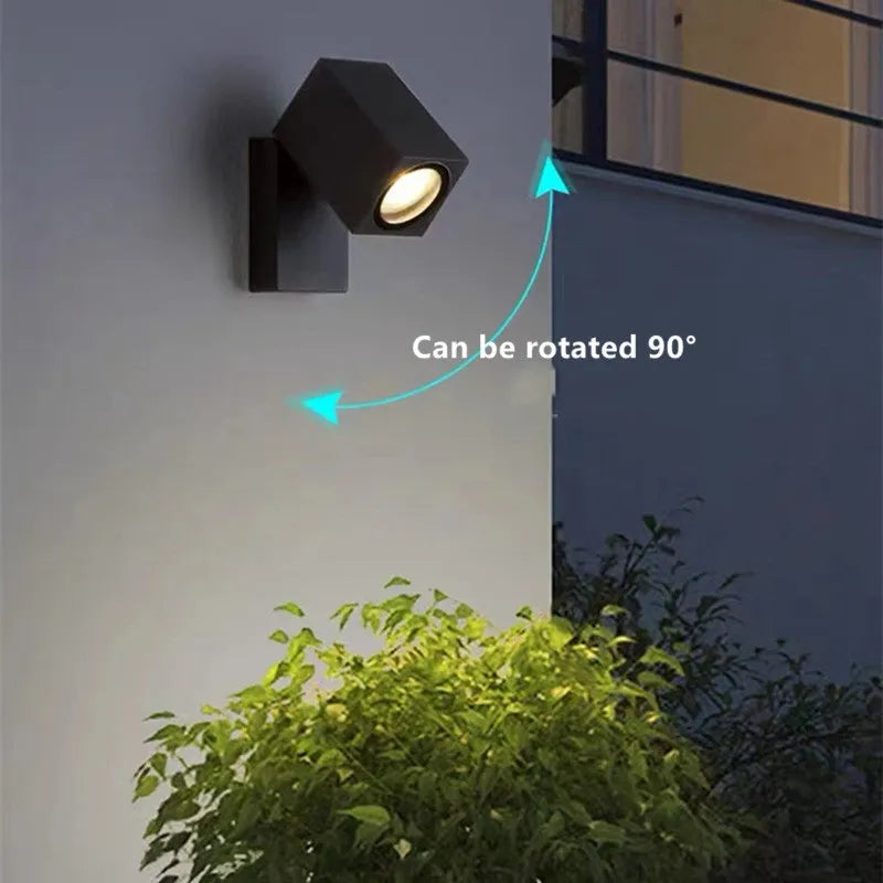 Lampă de perete Lyris Spot rotativ modern de exterior Negru