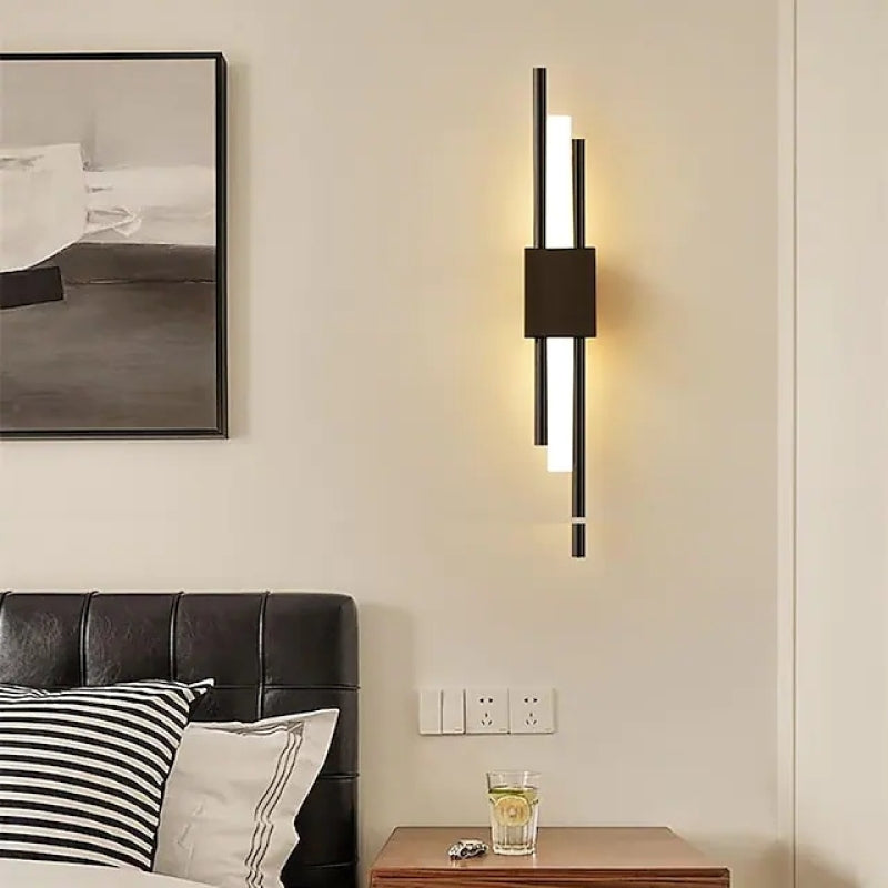 Aplică de perete LED Nariq Modern Bar, Negru/Auriu