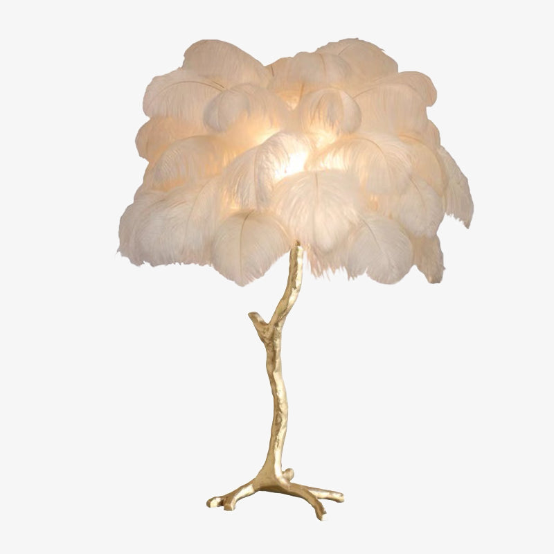 Salenor Nordic Luxury Lampa unică de podea/masă cu pene de struț