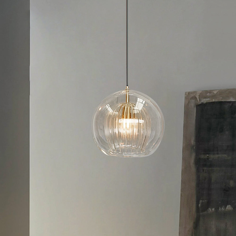 Pendul Althio cu Glob de Sticlă Transparent Chihlimbar