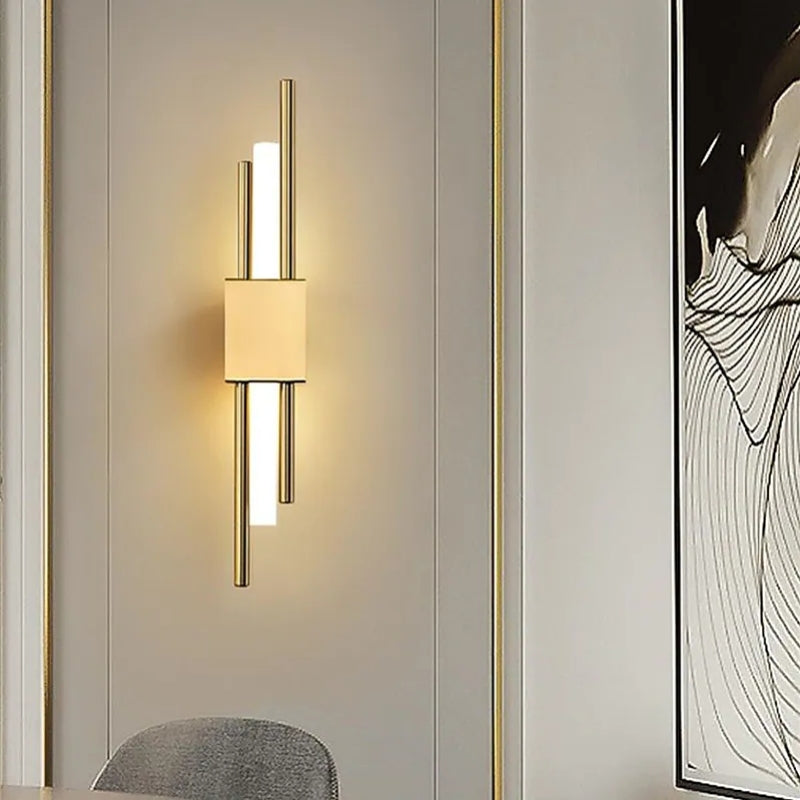 Aplică de perete LED Nariq Modern Bar, Negru/Auriu