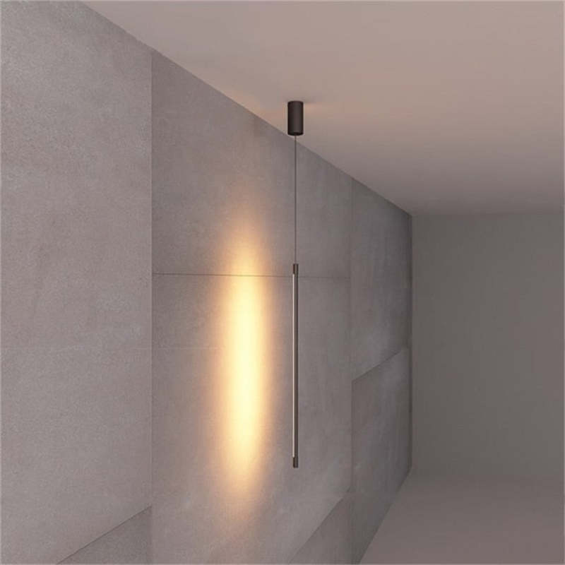 Tavix Lampă suspendată liniară minimalistă pentru noptieră, Negru