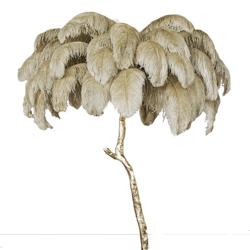 Salenor Nordic Luxury Lampa unică de podea/masă cu pene de struț