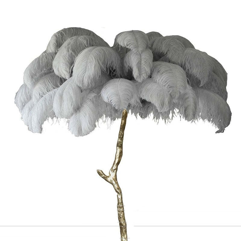 Salenor Nordic Luxury Lampa unică de podea/masă cu pene de struț