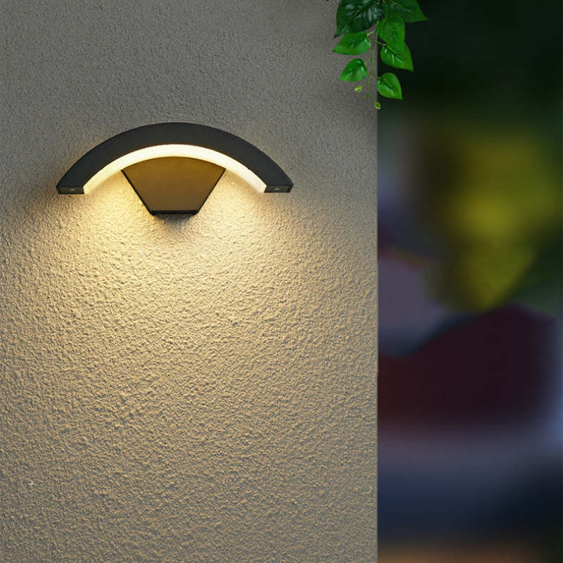 Lampă de Perete Alvyn Arc Nordic Impermeabilă LED Exterior Negru
