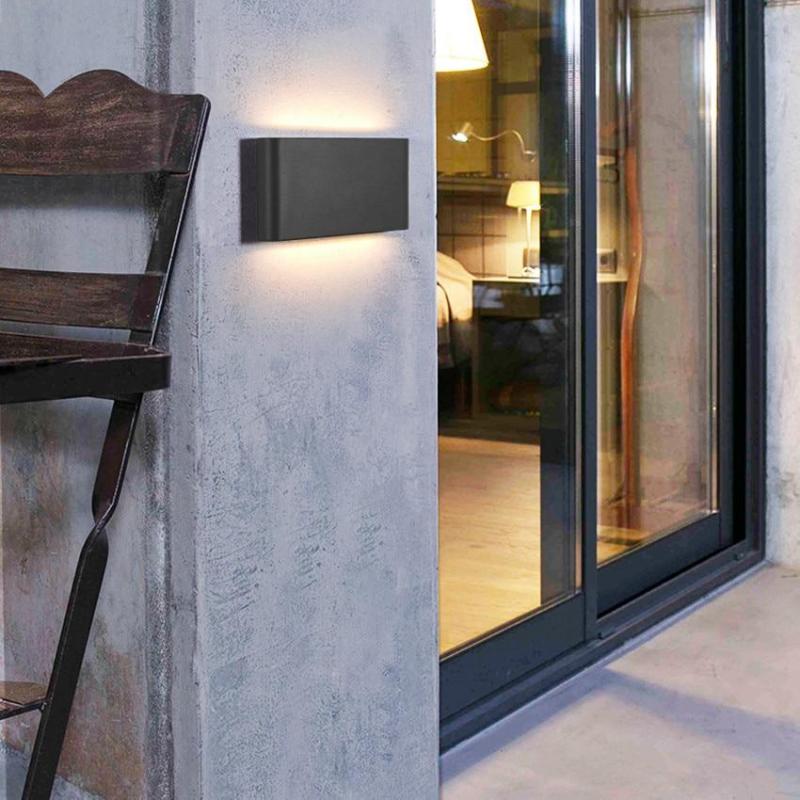 Lampă de perete Orix modernă, dreptunghiulară, etanșă, pentru exterior, Negru/Alb