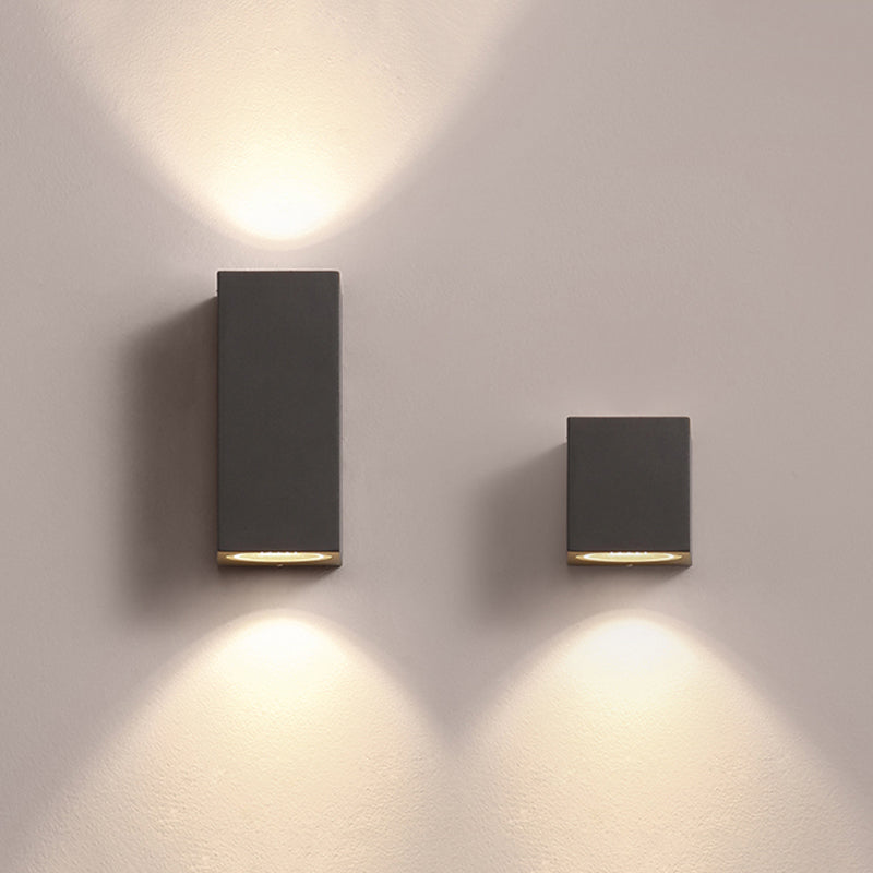 Lampă de perete de exterior Koraq, minimalistă, pătrată, neagră