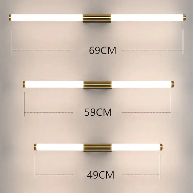 Lampă de perete liniară minimalistă Aeri, Auriu