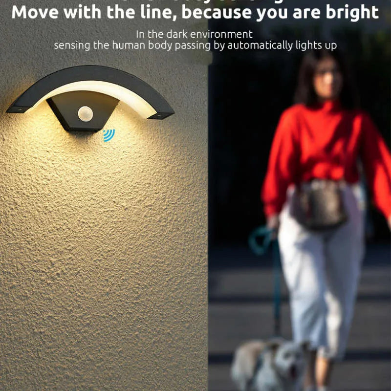 Lampă de Perete Alvyn Arc Nordic Impermeabilă LED Exterior Negru