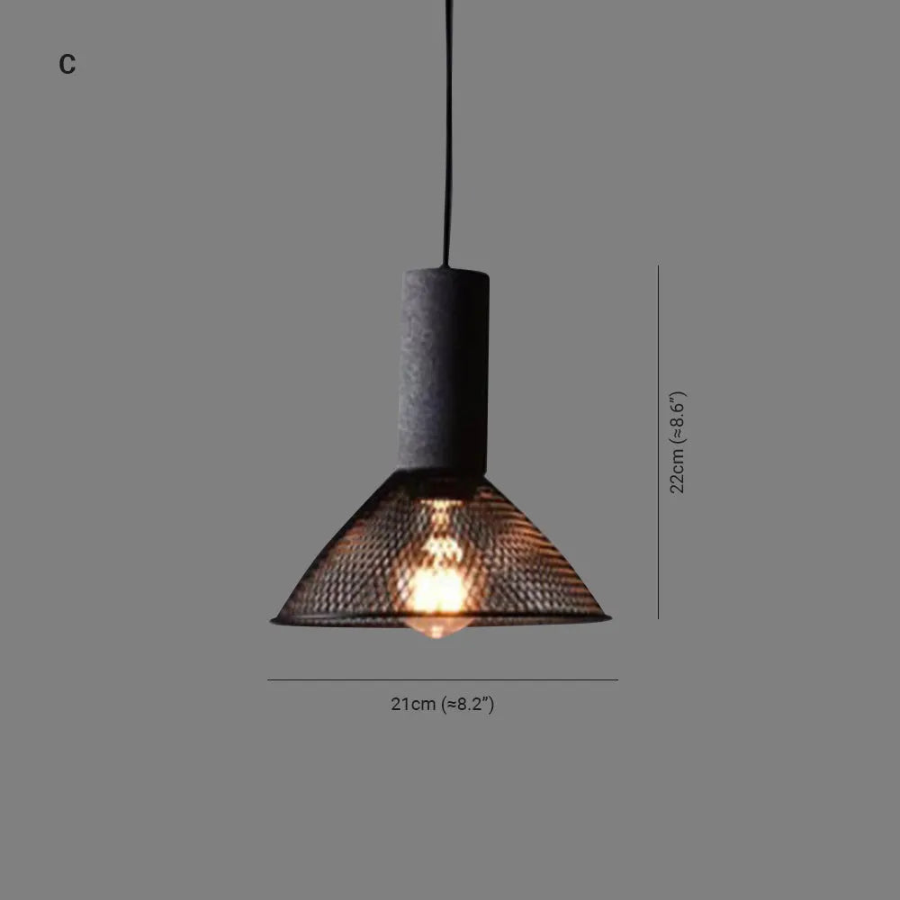 Vireth Lampă Suspendată Industrială Cilindrică Ciment