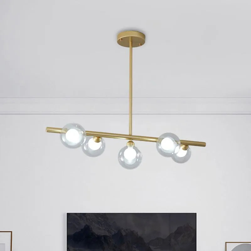 Lustră suspendată Lumirel cu sticlă tip bule, design liniar