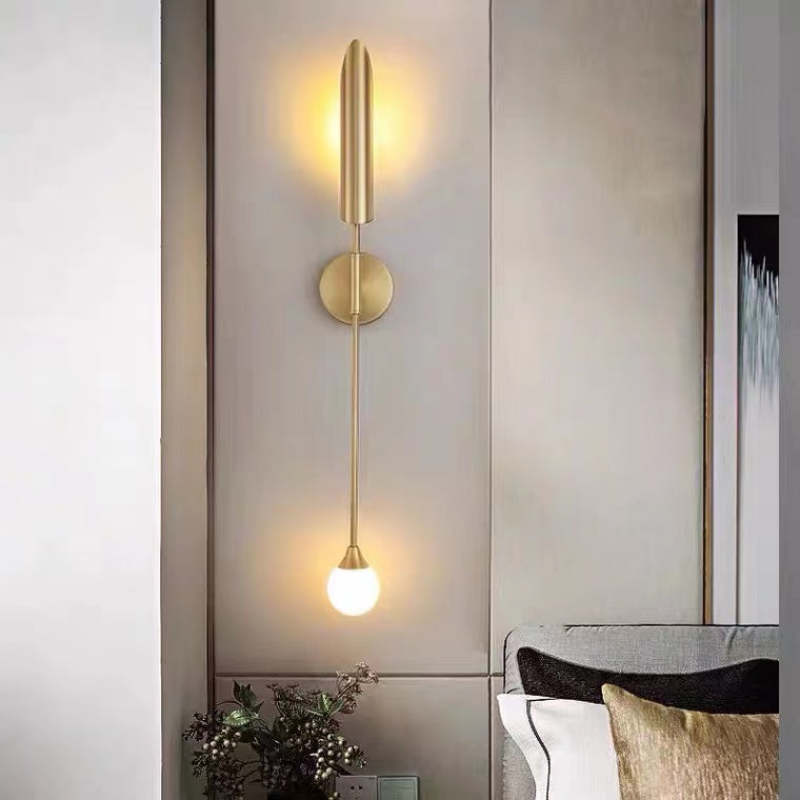 Lampă de perete Zorva de lux, cu două capete, aurie
