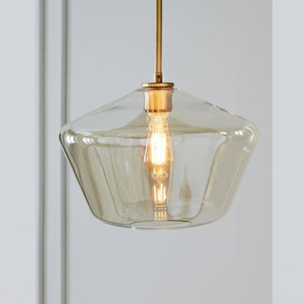 Lampă suspendată Virelo, sticlă diamant transparent/chihlimbar