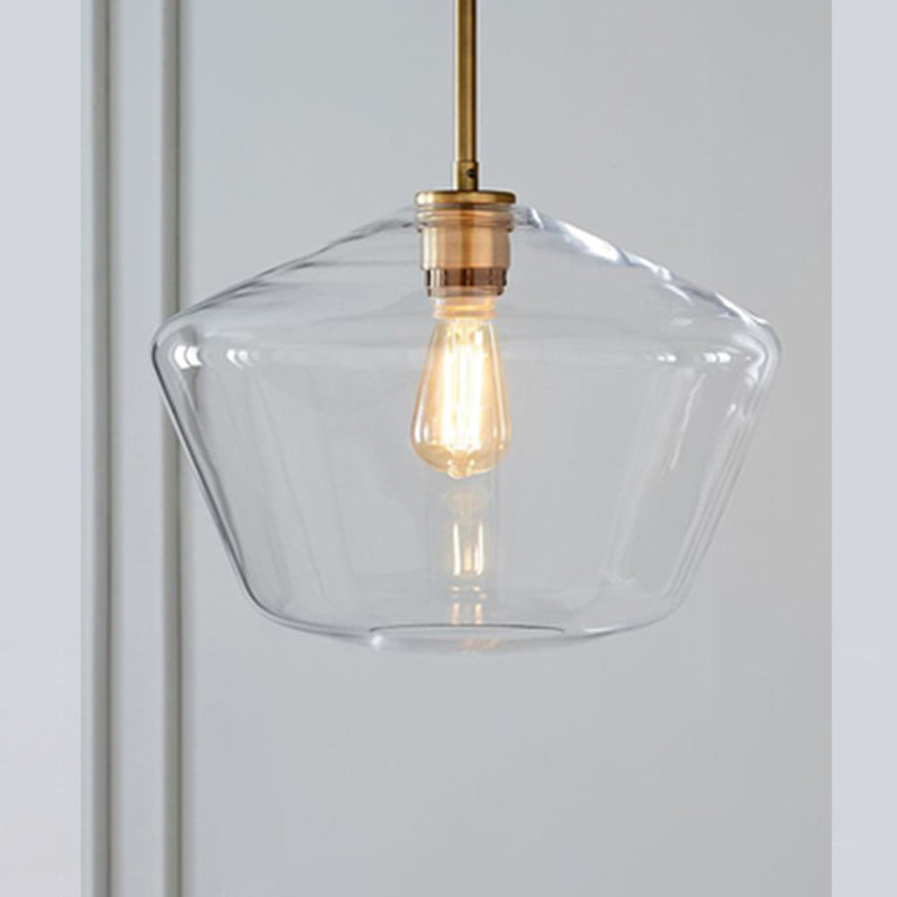 Lampă suspendată Virelo, sticlă diamant transparent/chihlimbar