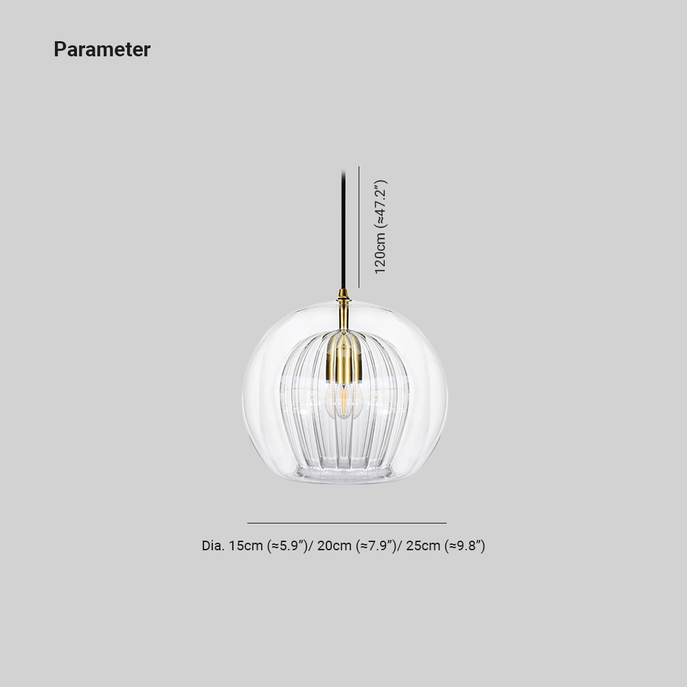 Pendul Althio cu Glob de Sticlă Transparent Chihlimbar