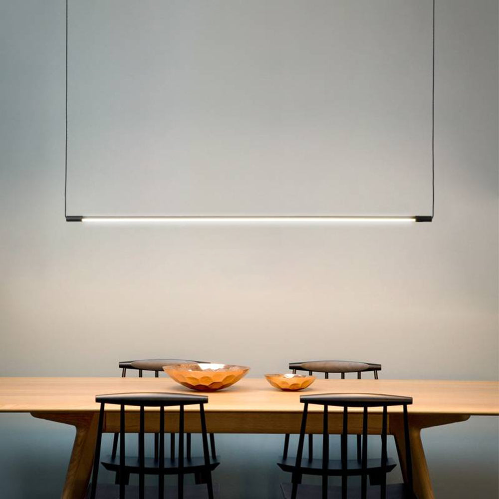 Lampă suspendată Miren, minimalistă, liniară, neagră