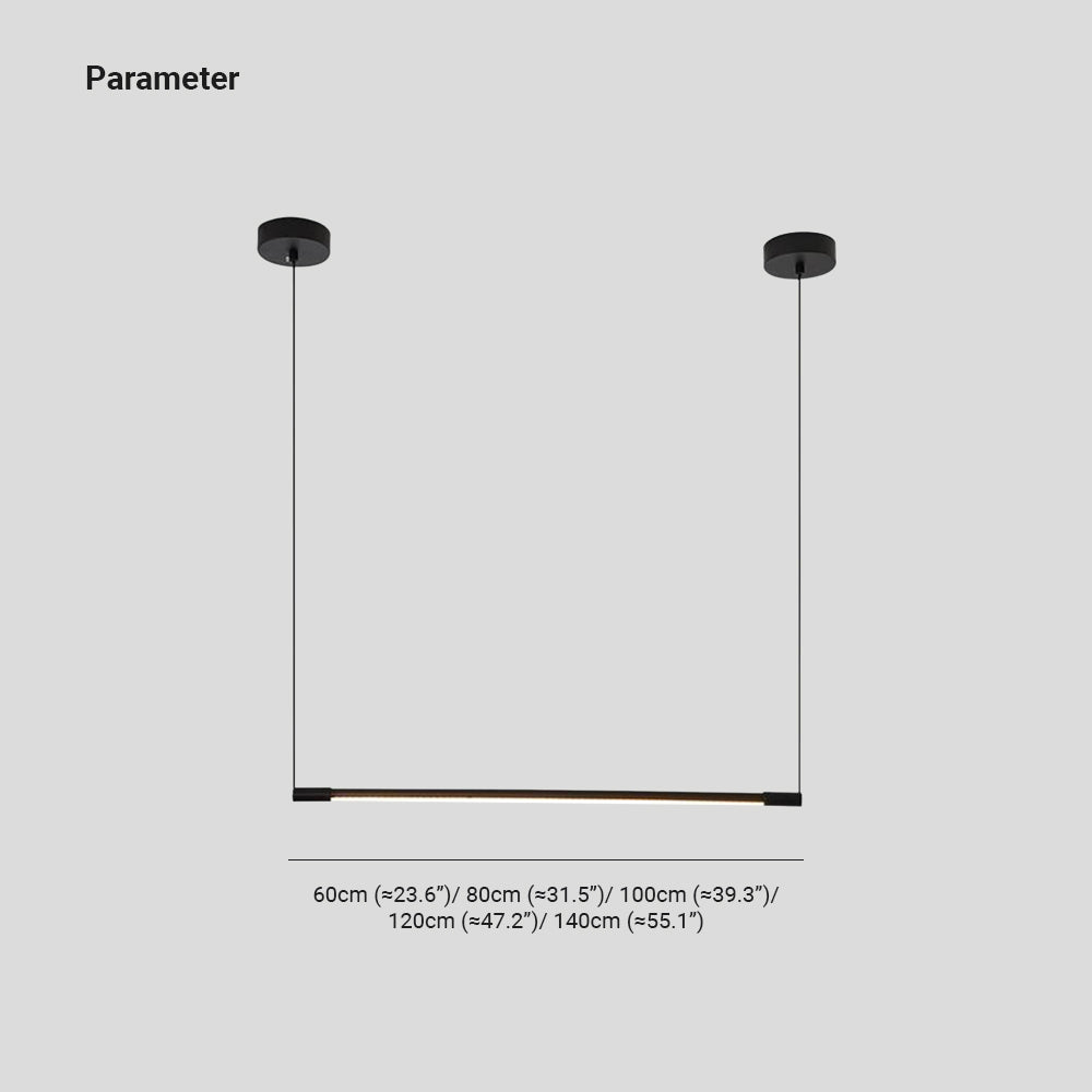 Lampă suspendată Miren, minimalistă, liniară, neagră
