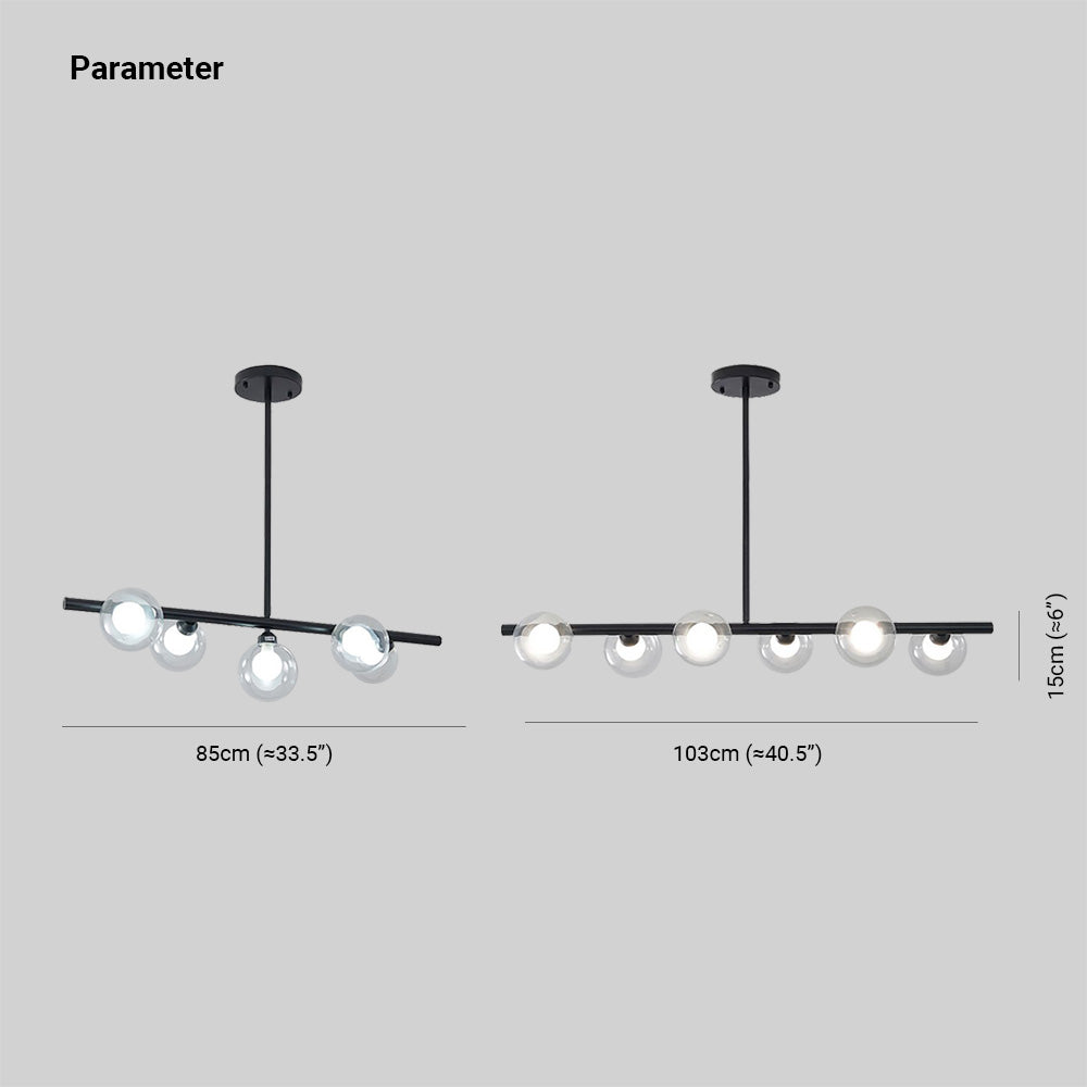Lustră suspendată Lumirel cu sticlă tip bule, design liniar