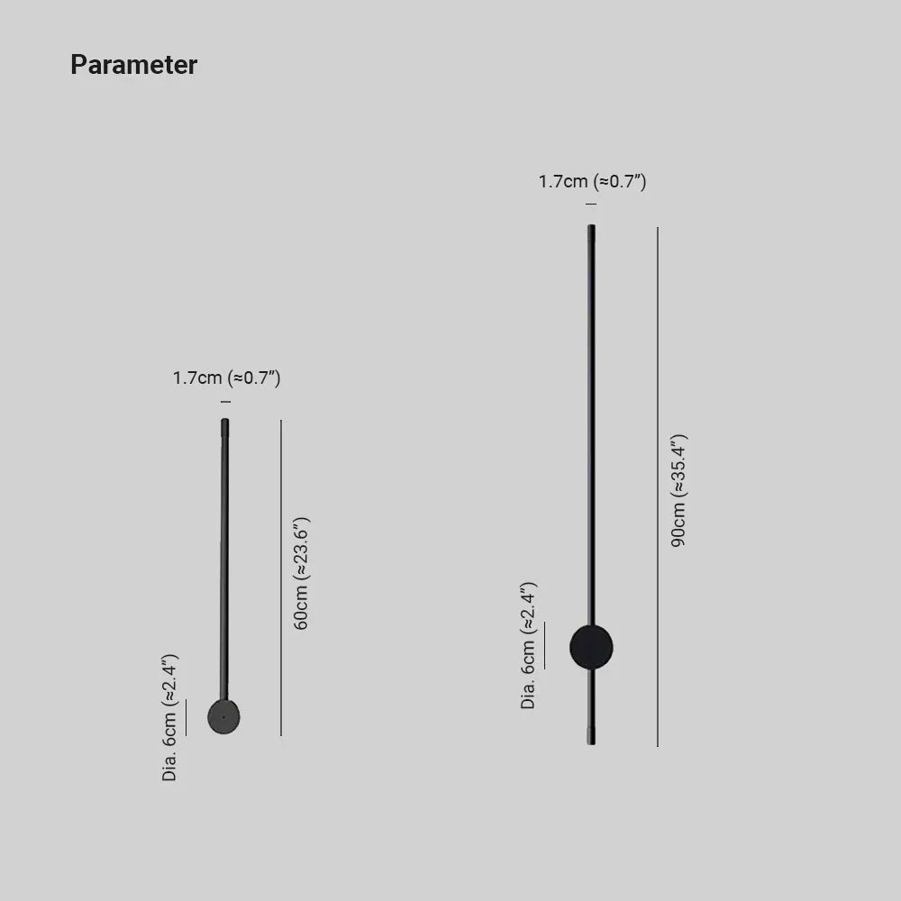 Ravel Lampă de perete liniară rotativă minimalistă de interior, Negru