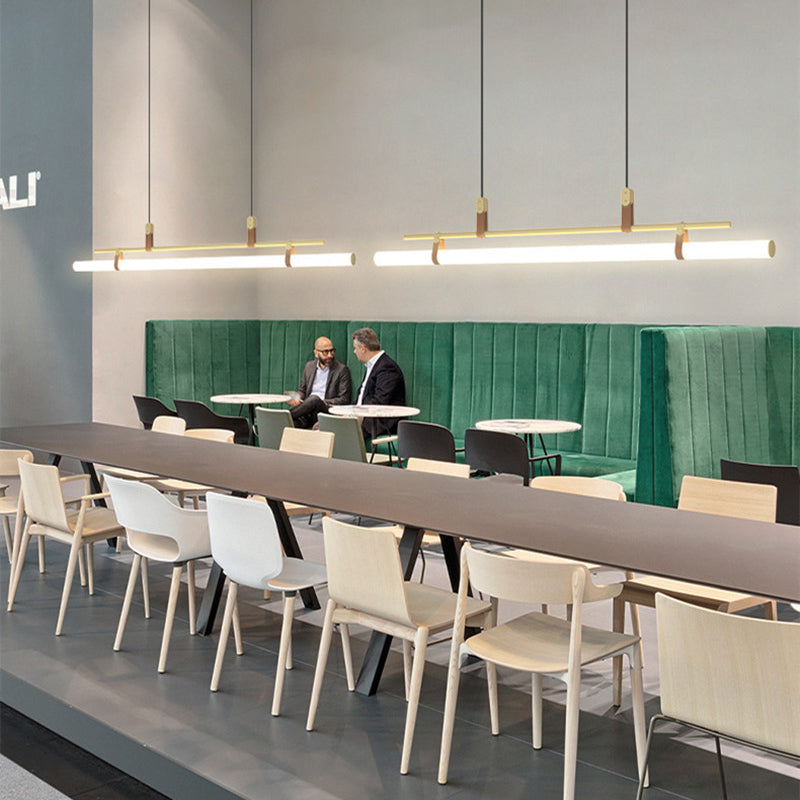Lustră suspendată liniară modernă Voren, Negru/Auriu