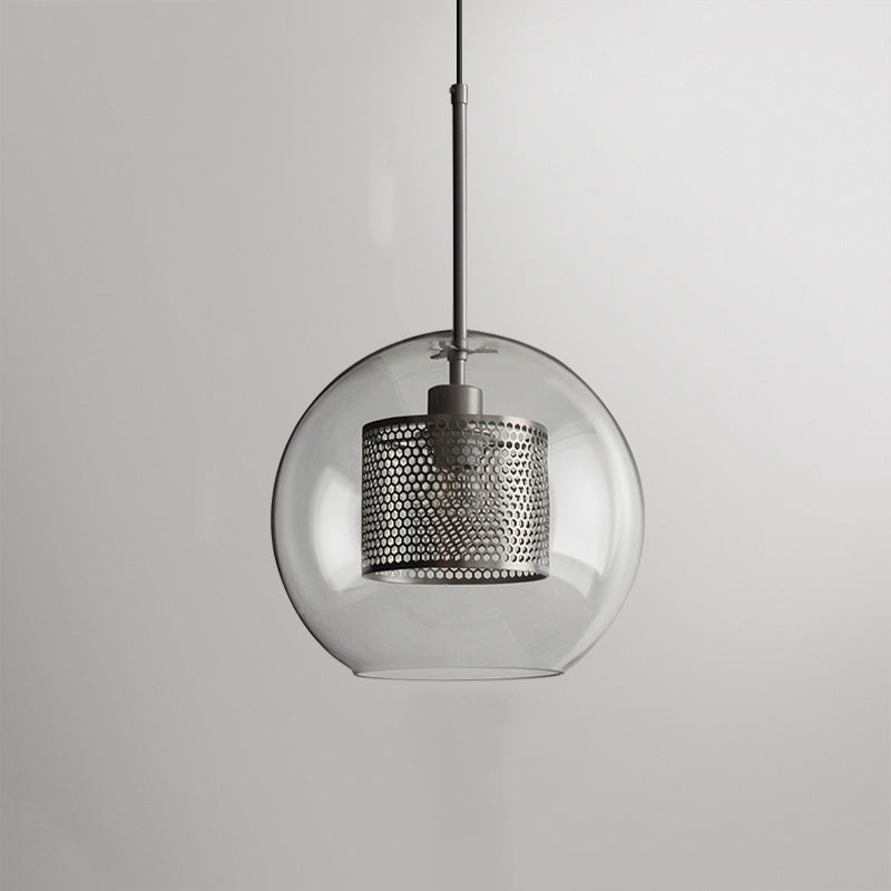 Lampă suspendată Nerel aurie contemporană, sticlă, glob/cilindrică