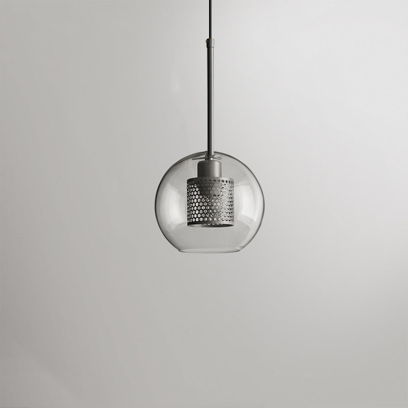 Lampă suspendată Nerel aurie contemporană, sticlă, glob/cilindrică