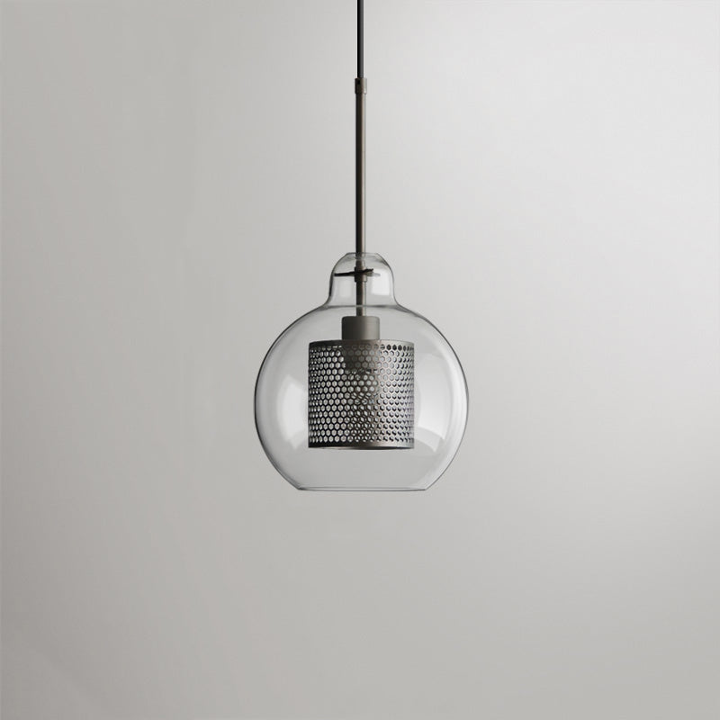 Lampă suspendată Nerel aurie contemporană, sticlă, glob/cilindrică