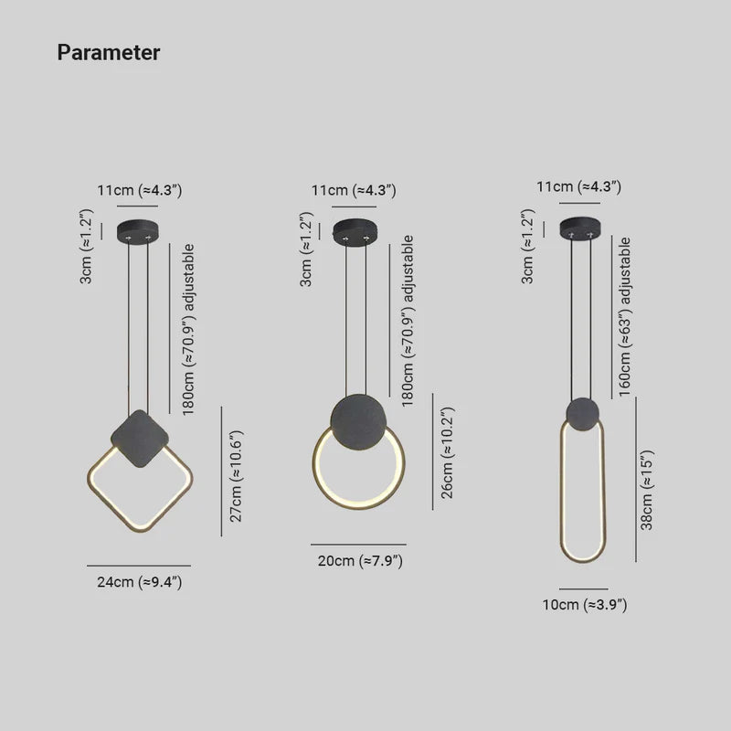Kori Lampă Suspendată LED Modernă Negru/Alb Living
