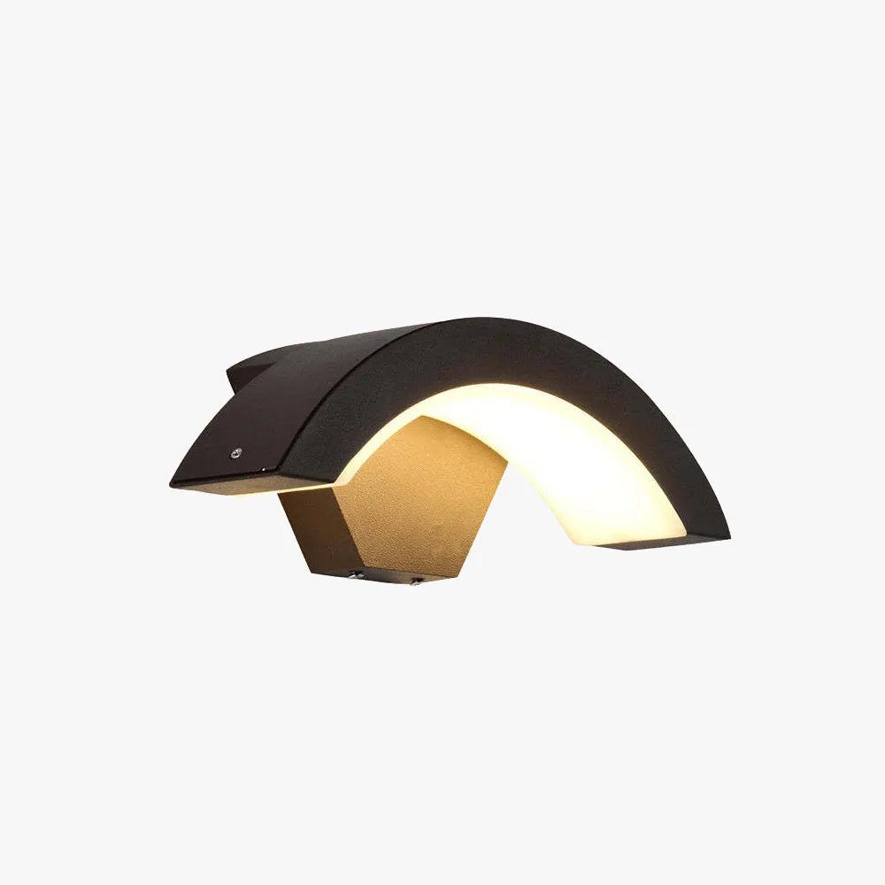 Lampă de Perete Alvyn Arc Nordic Impermeabilă LED Exterior Negru