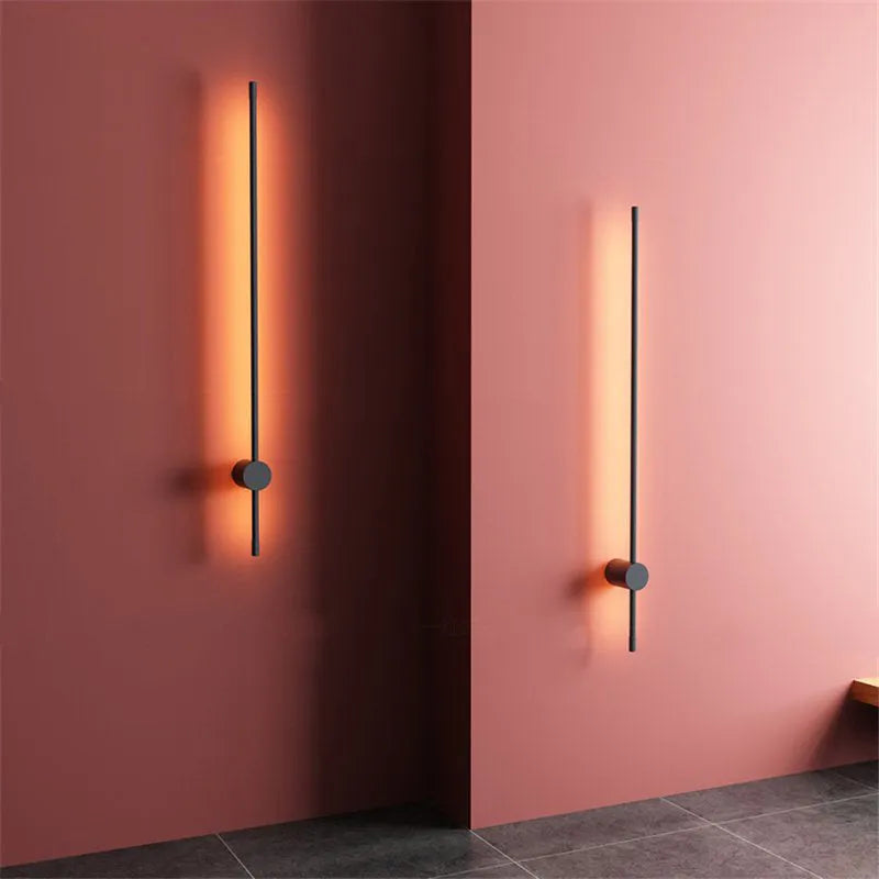 Ravel Lampă de perete liniară rotativă minimalistă de interior, Negru