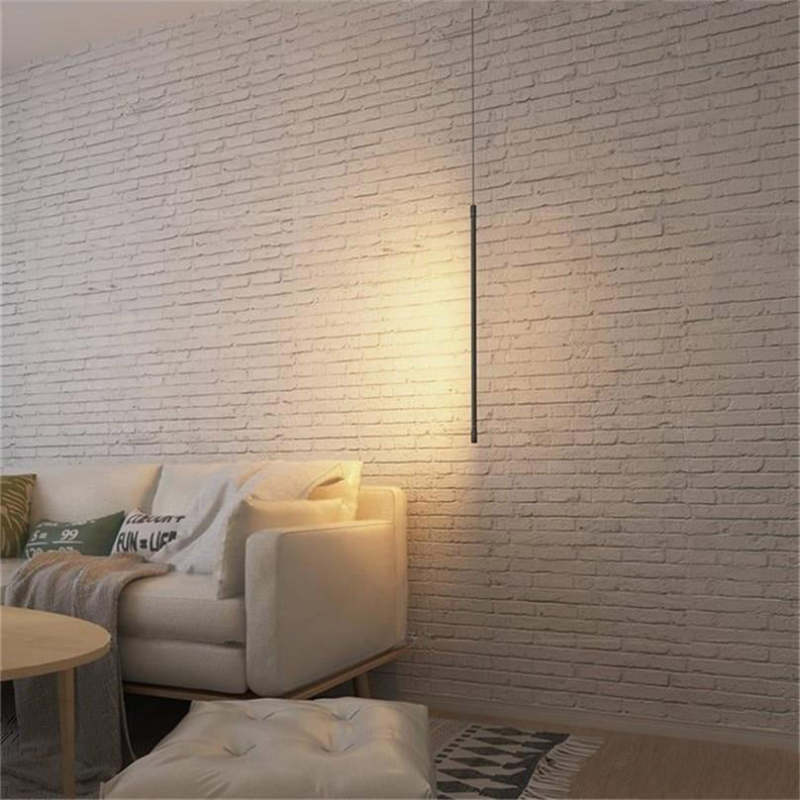 Tavix Lampă suspendată liniară minimalistă pentru noptieră, Negru