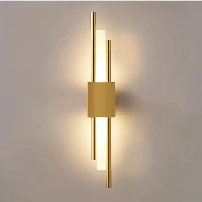 Aplică de perete LED Nariq Modern Bar, Negru/Auriu