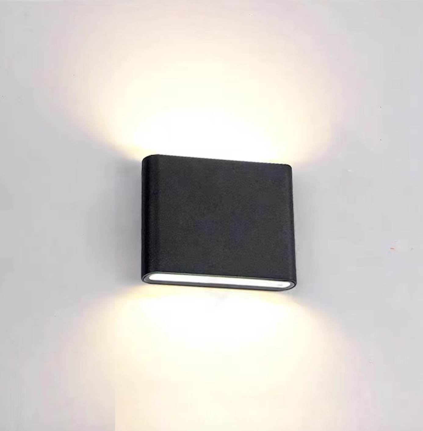 Lampă de perete Orix modernă, dreptunghiulară, etanșă, pentru exterior, Negru/Alb