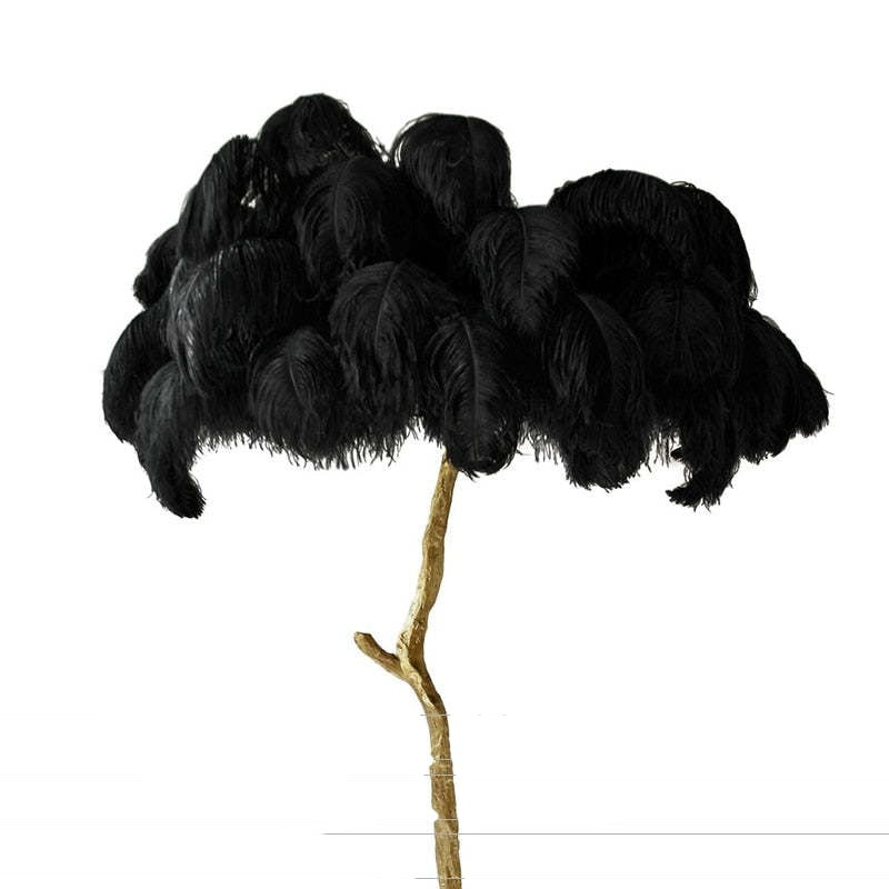 Salenor Nordic Luxury Lampa unică de podea/masă cu pene de struț