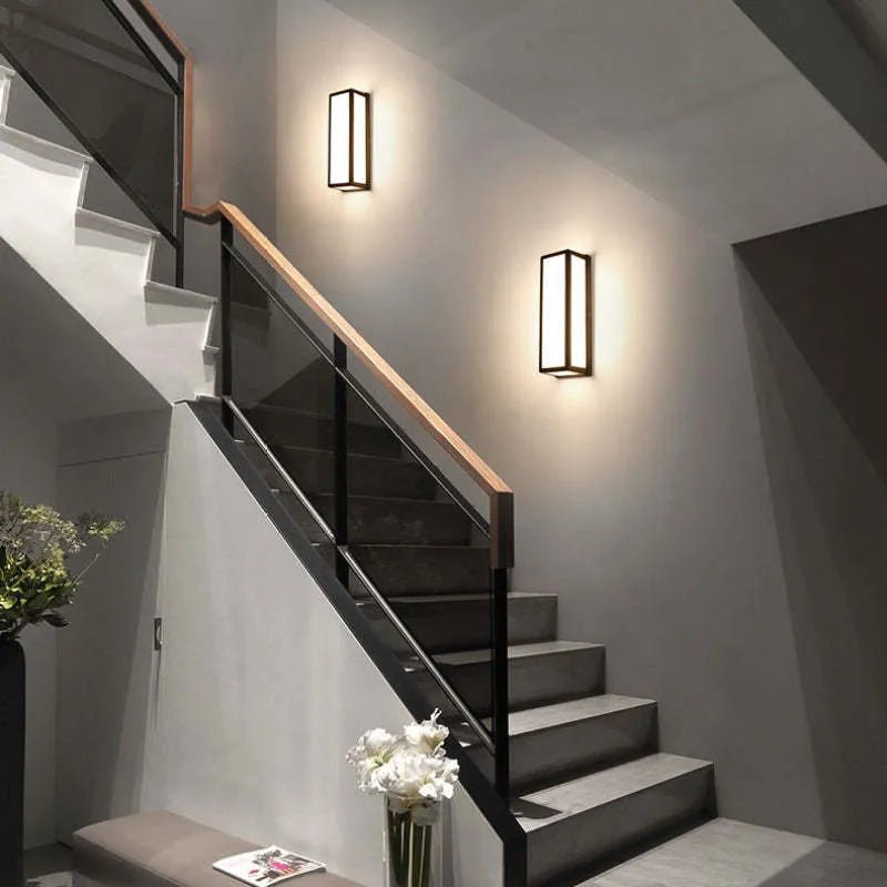Lampă de perete Noven Modernă Impermeabilă cu Design în Cruce pentru Exterior Neagră