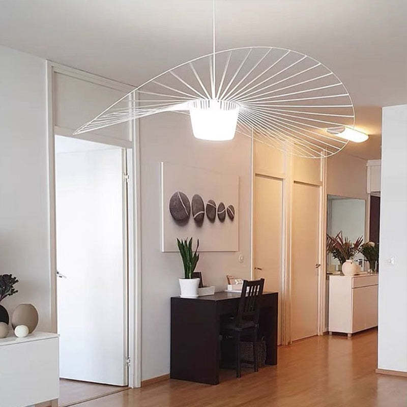 Lampă suspendată Xelion Floare Modernă din Țesătură Negru/Alb/Auriu/Maro