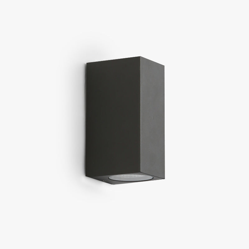 Lampă de perete de exterior Koraq, minimalistă, pătrată, neagră