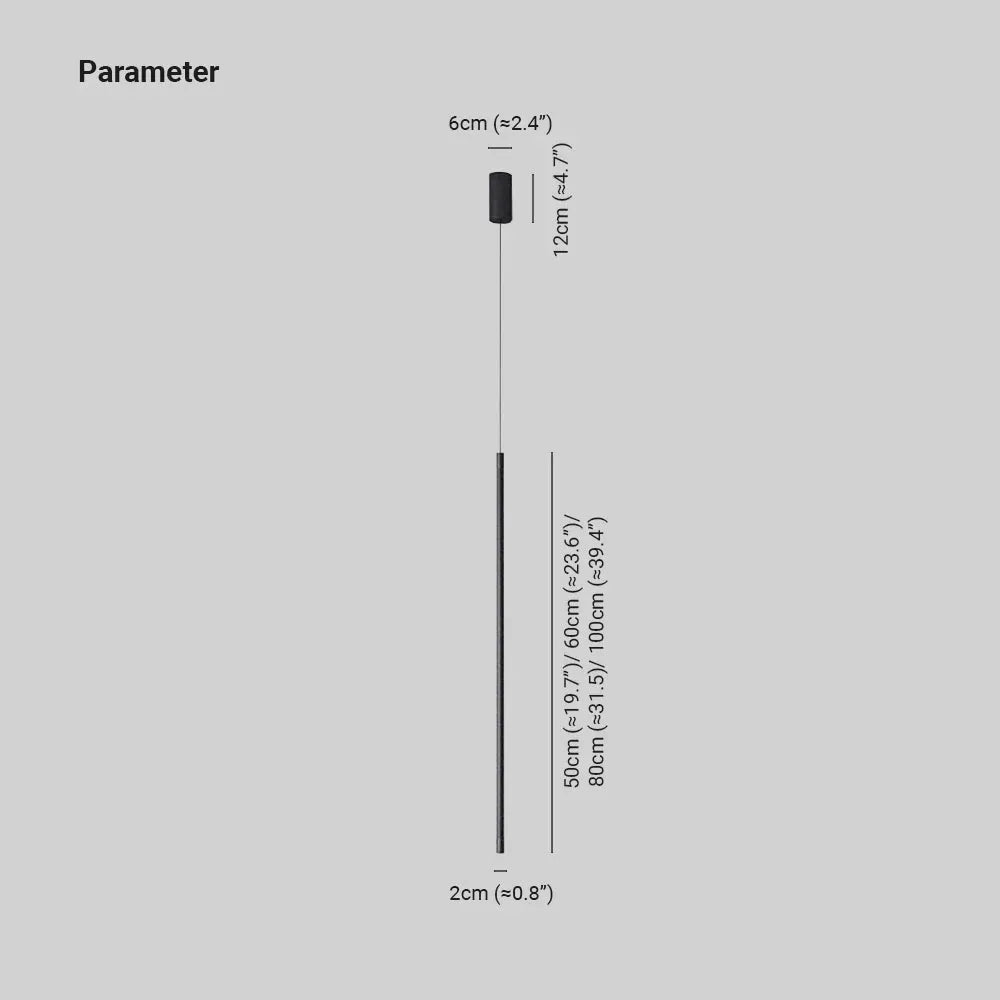 Tavix Lampă suspendată liniară minimalistă pentru noptieră, Negru