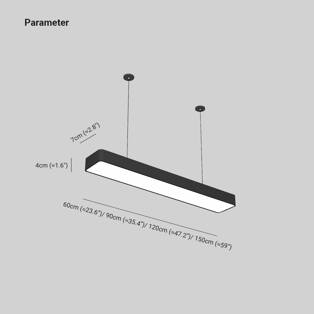 Pendul Soreva LED Minimalist Dreptunghiular Negru