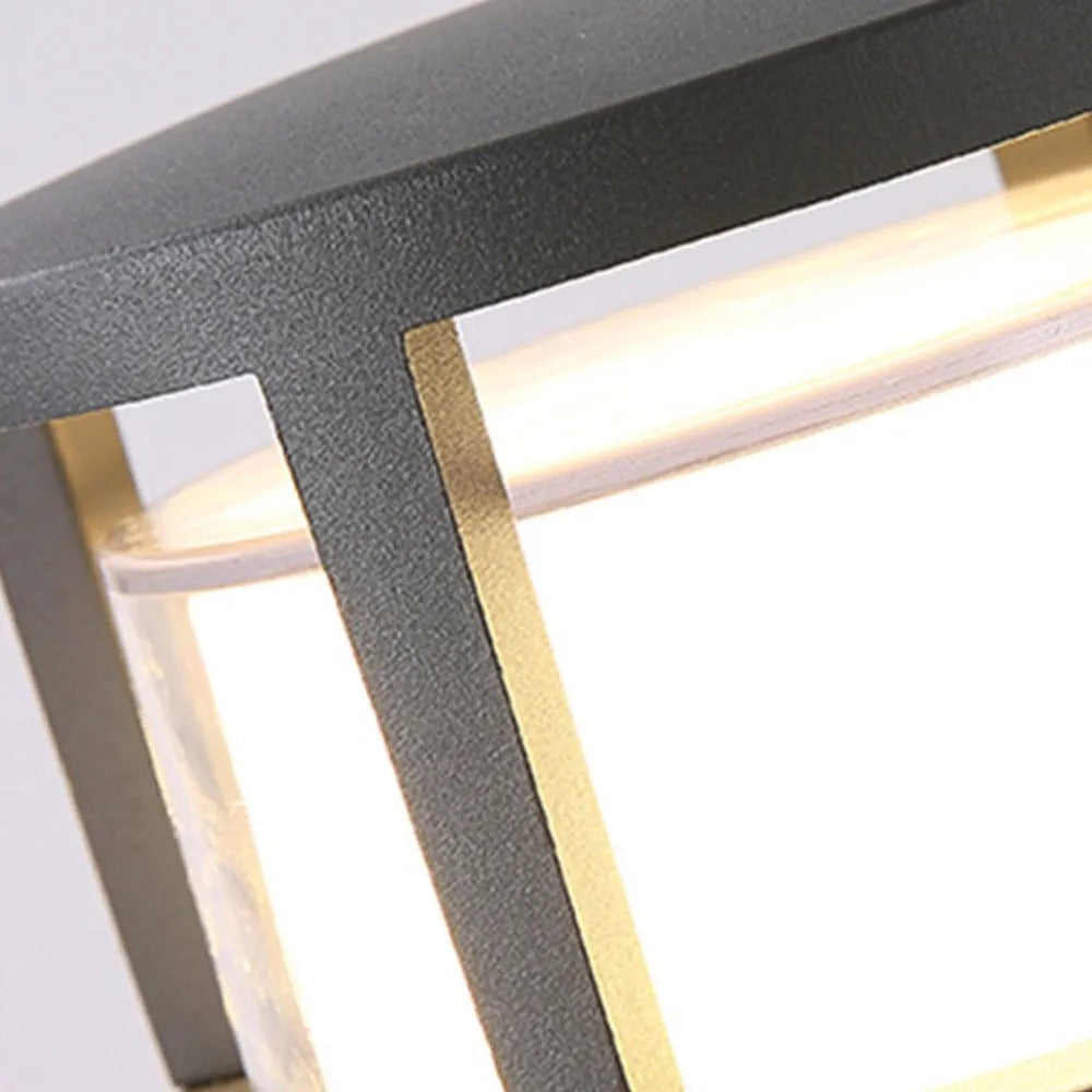 Bolar Cilindric Modern Alvian, Lumină de Exterior, Negru