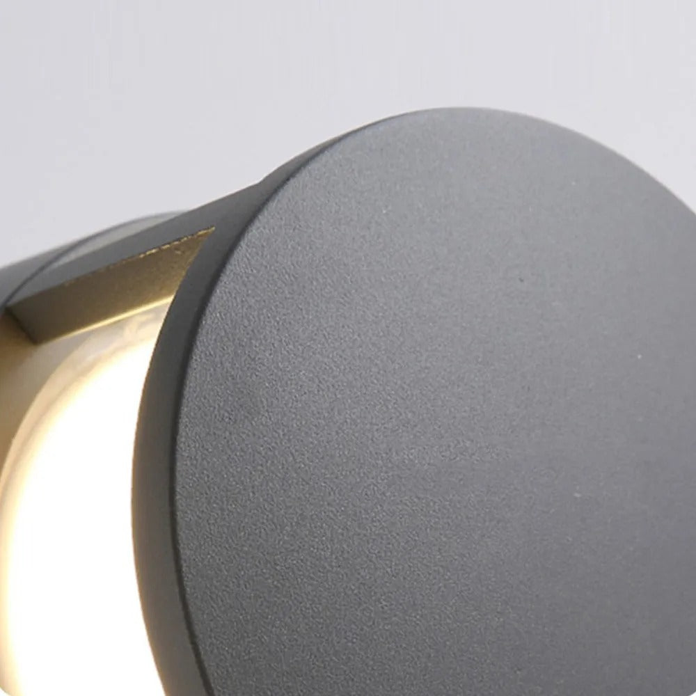 Bolar Cilindric Modern Alvian, Lumină de Exterior, Negru